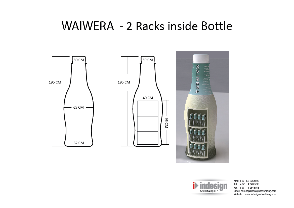 WAIWERA Bottle Rack Inside Measurement
